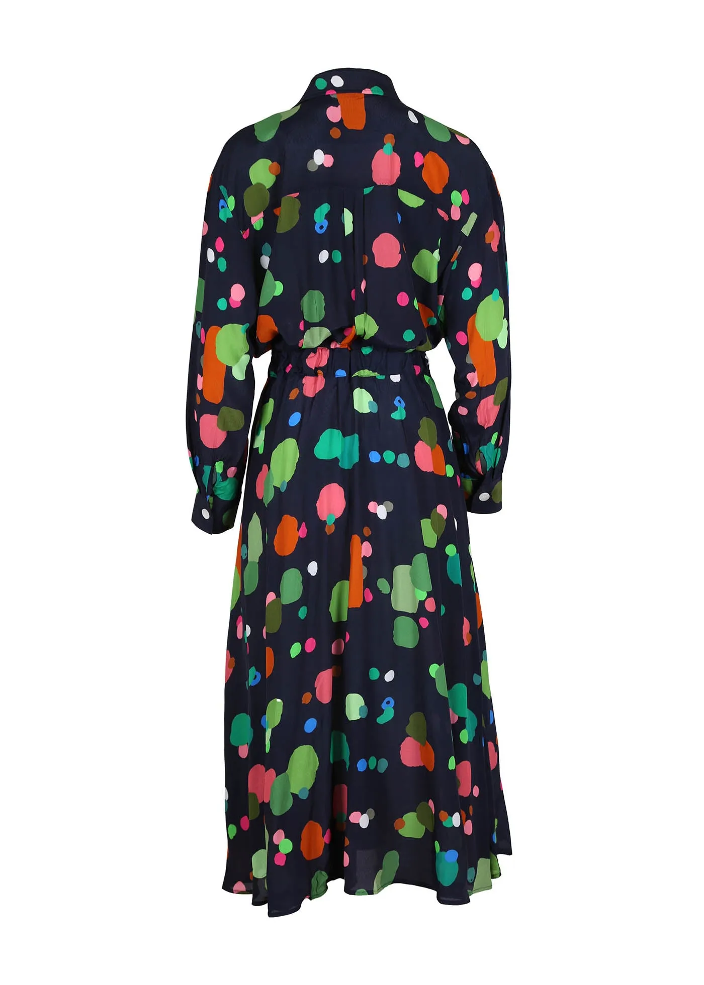 Astra Parisian Midi Wrap Dress Navy in Viscose