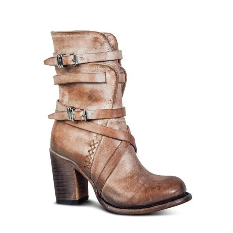 Athena Belt Buckle Knight Boots - by The Nevermore