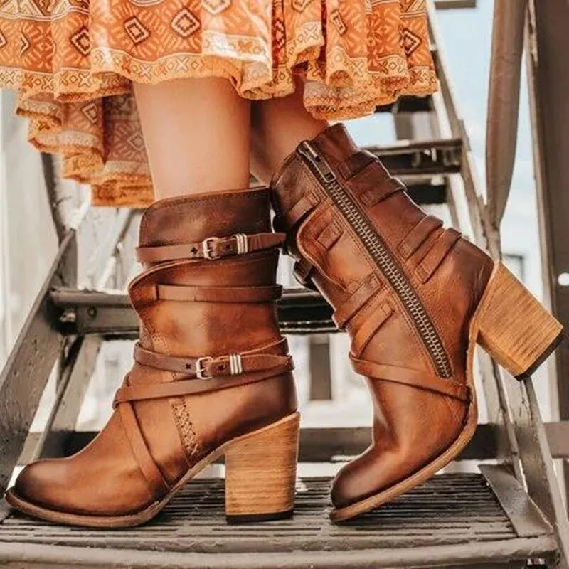 Athena Belt Buckle Knight Boots - by The Nevermore