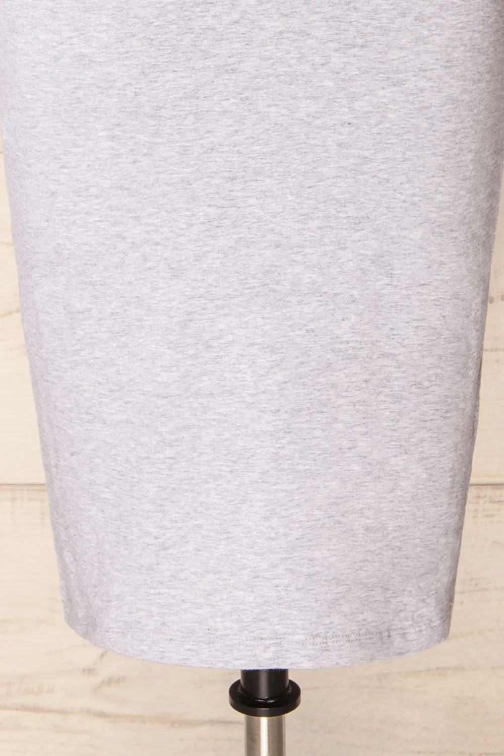 Athens Grey | Short Sleeve Fitted Midi Dress