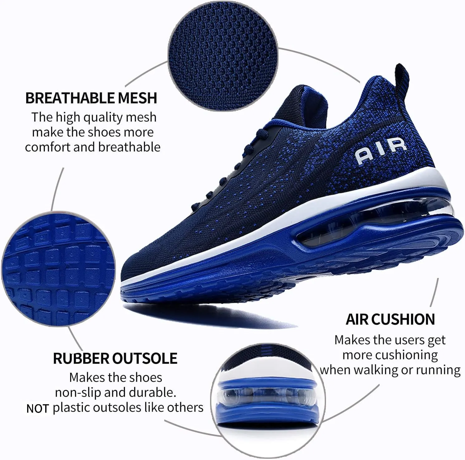 AUPERF Men's Air Running Shoes Lightweight Breathable Workout Footwear Walking Sports Tennis Sneaker