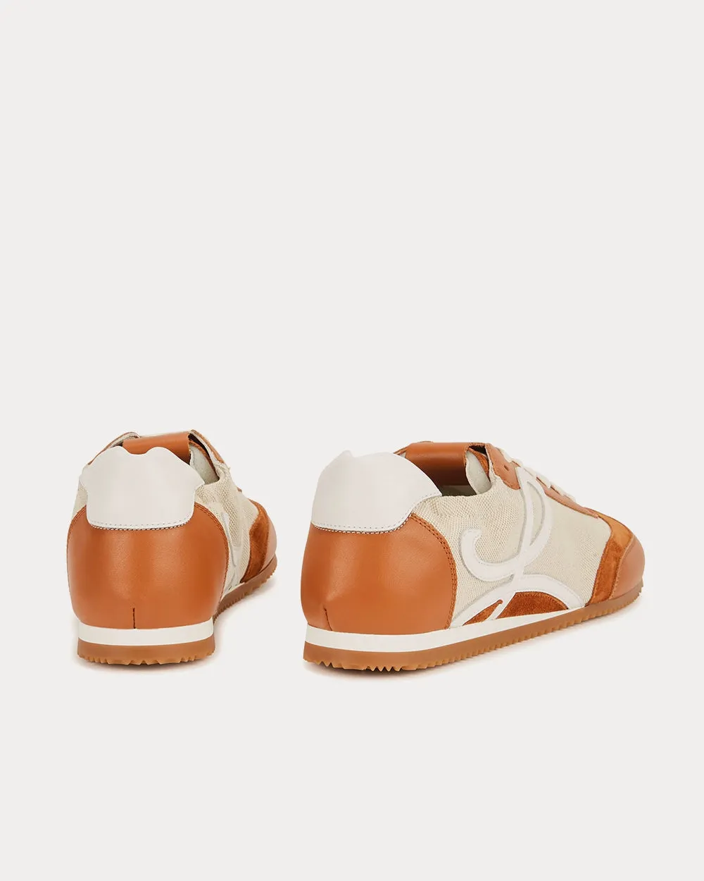 Ballet Runner in Nylon and Calfskin Natural / Tan Low Top Sneakers