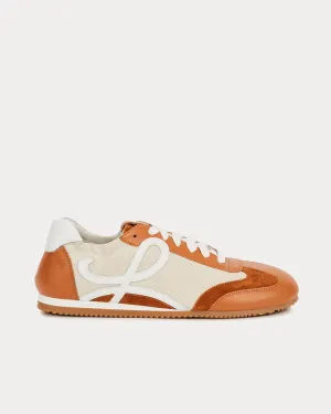 Ballet Runner in Nylon and Calfskin Natural / Tan Low Top Sneakers