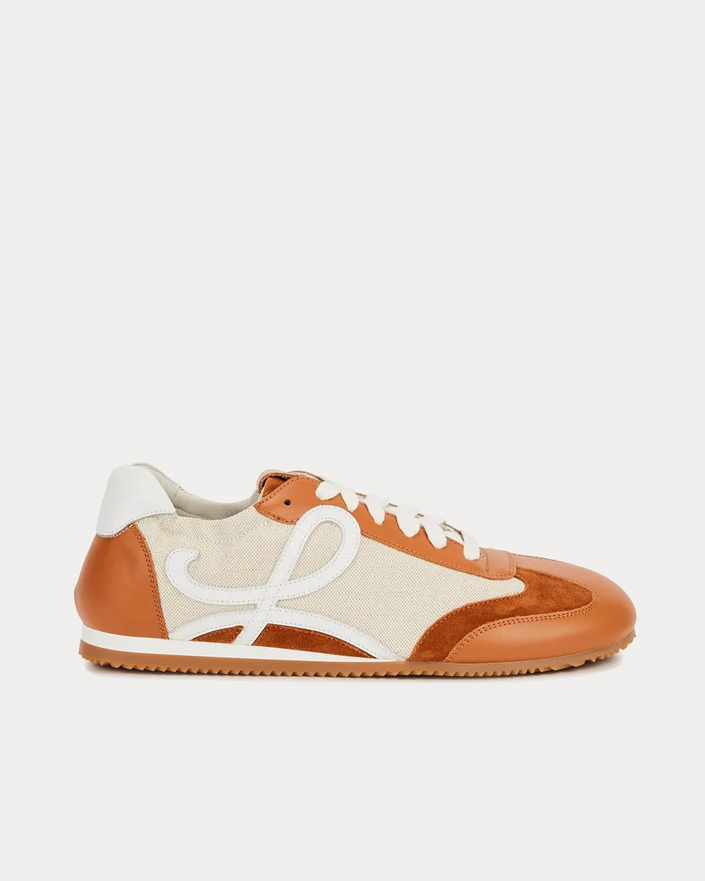 Ballet Runner in Nylon and Calfskin Natural / Tan Low Top Sneakers