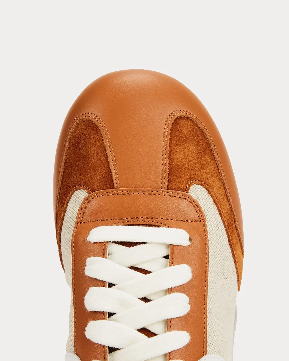 Ballet Runner in Nylon and Calfskin Natural / Tan Low Top Sneakers