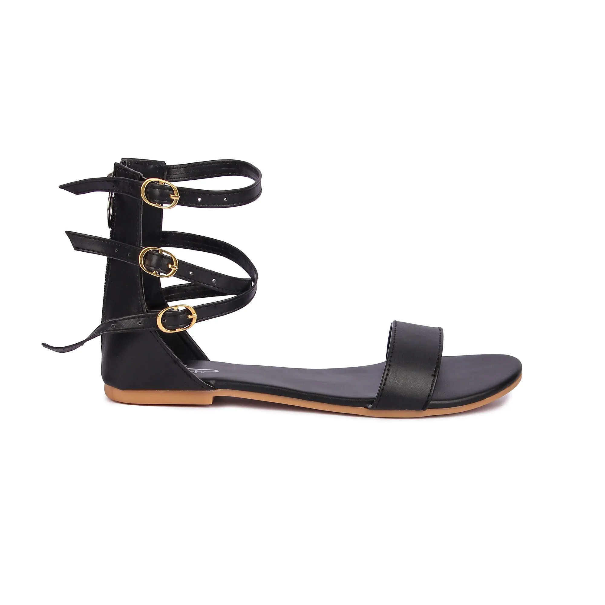 Brauch Women's Black High Multi Strap Sandal