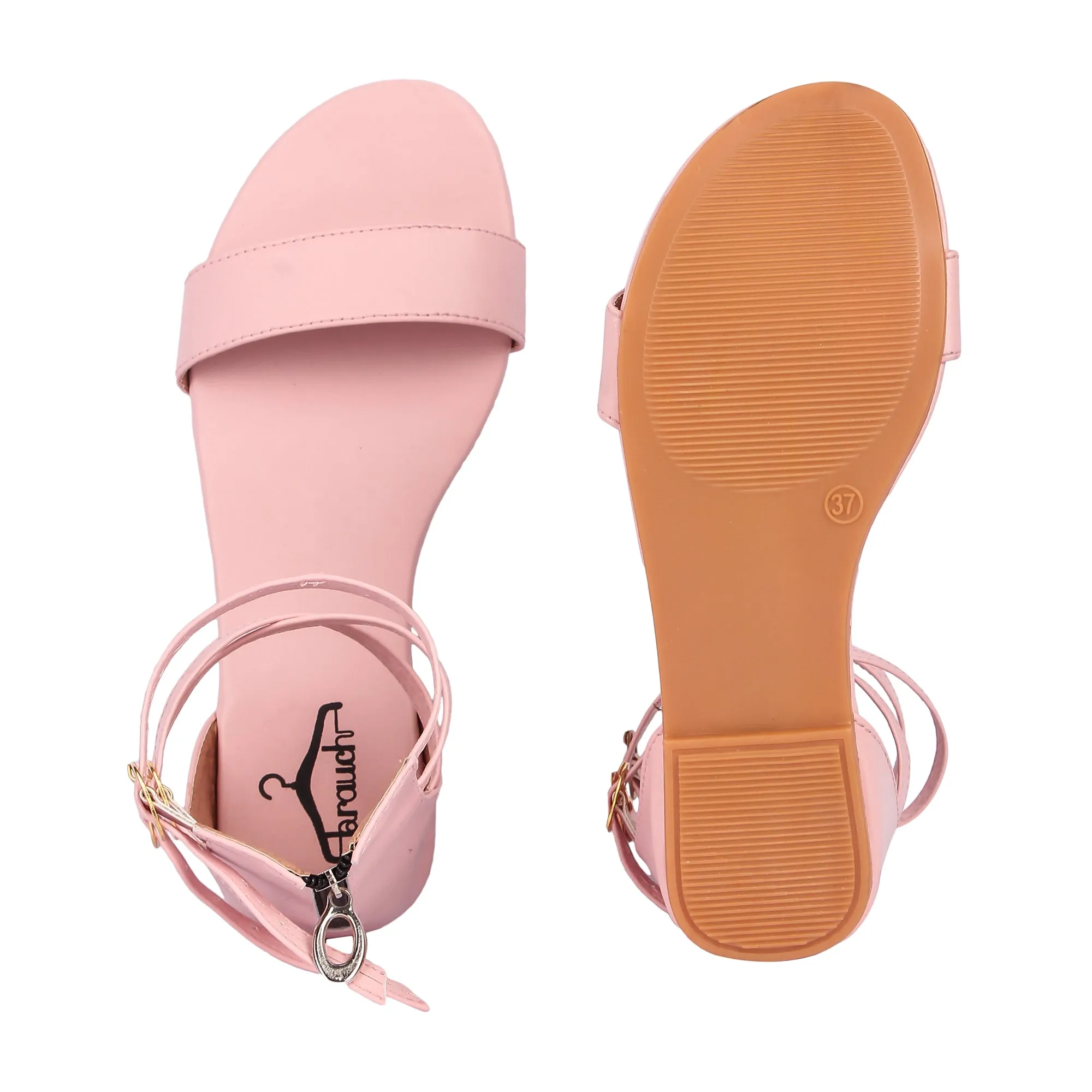 Brauch Women's Pink High Multi Strap Sandal