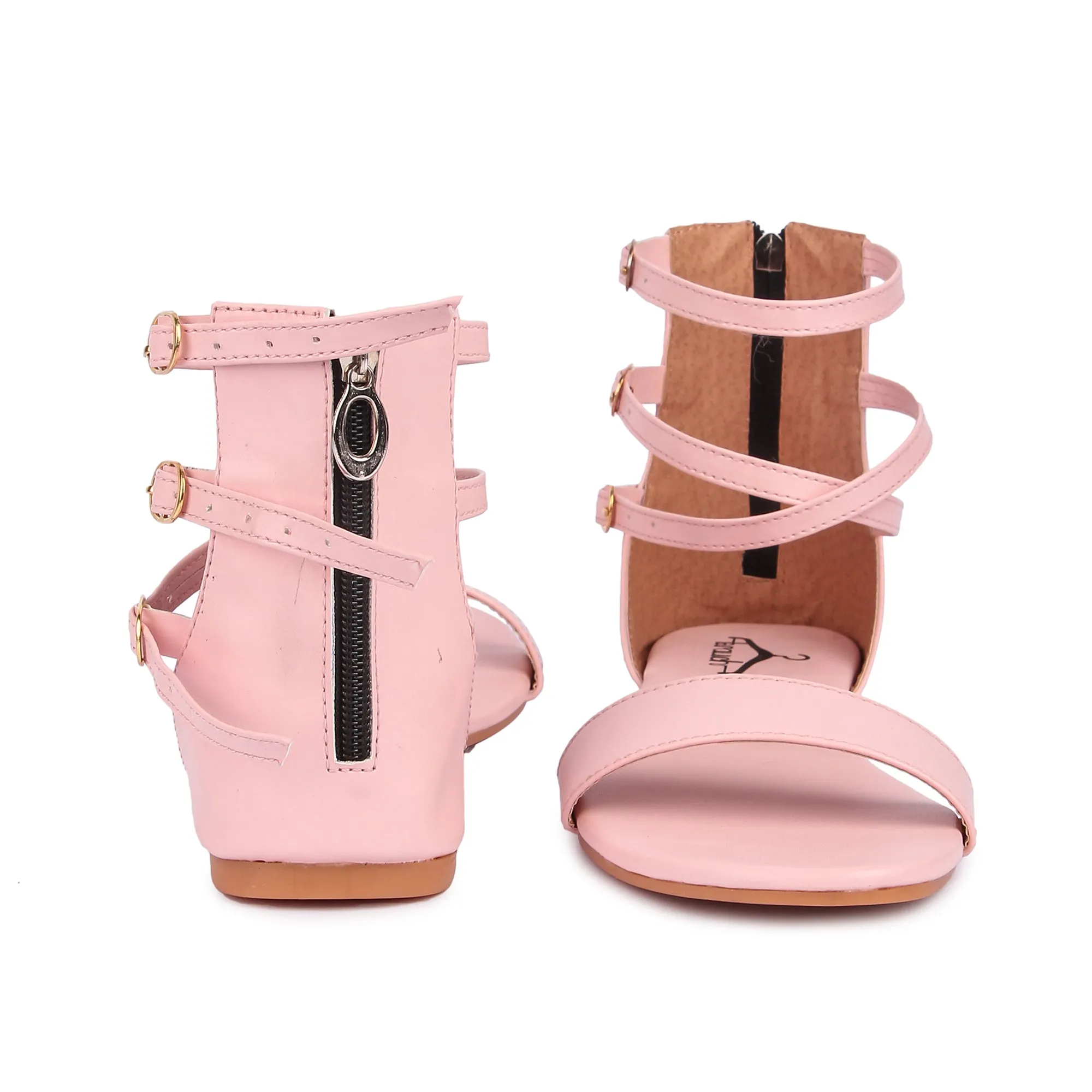Brauch Women's Pink High Multi Strap Sandal