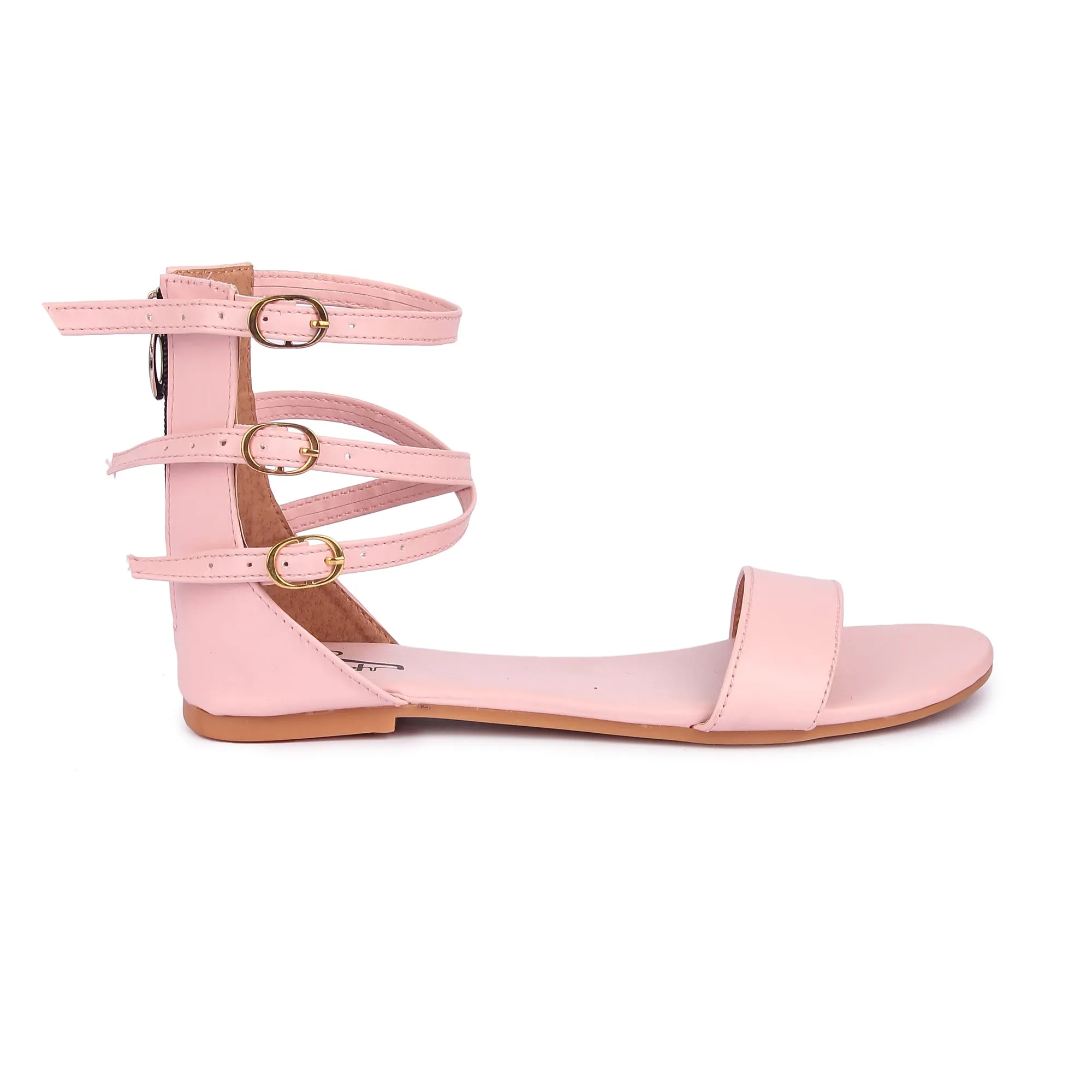 Brauch Women's Pink High Multi Strap Sandal