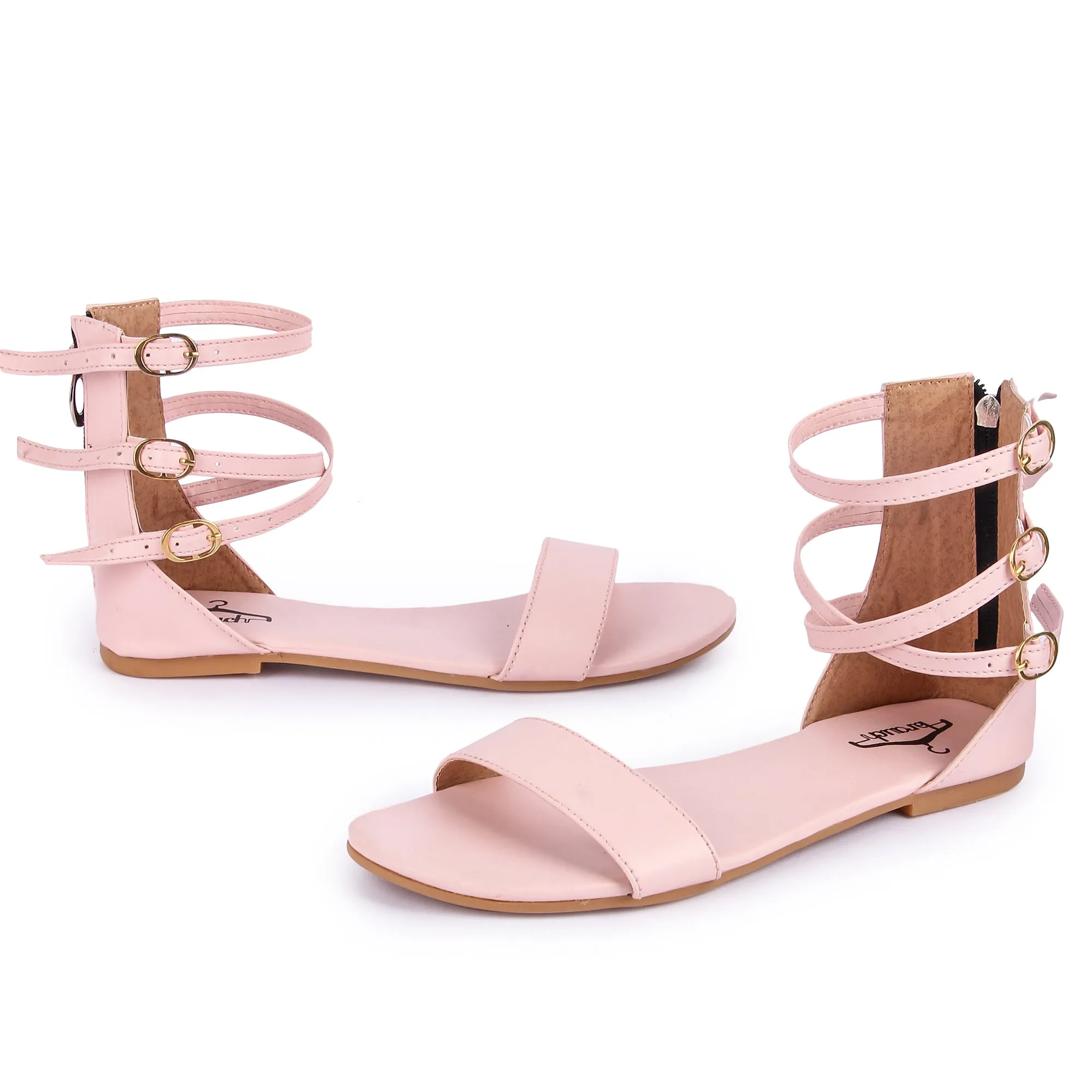 Brauch Women's Pink High Multi Strap Sandal