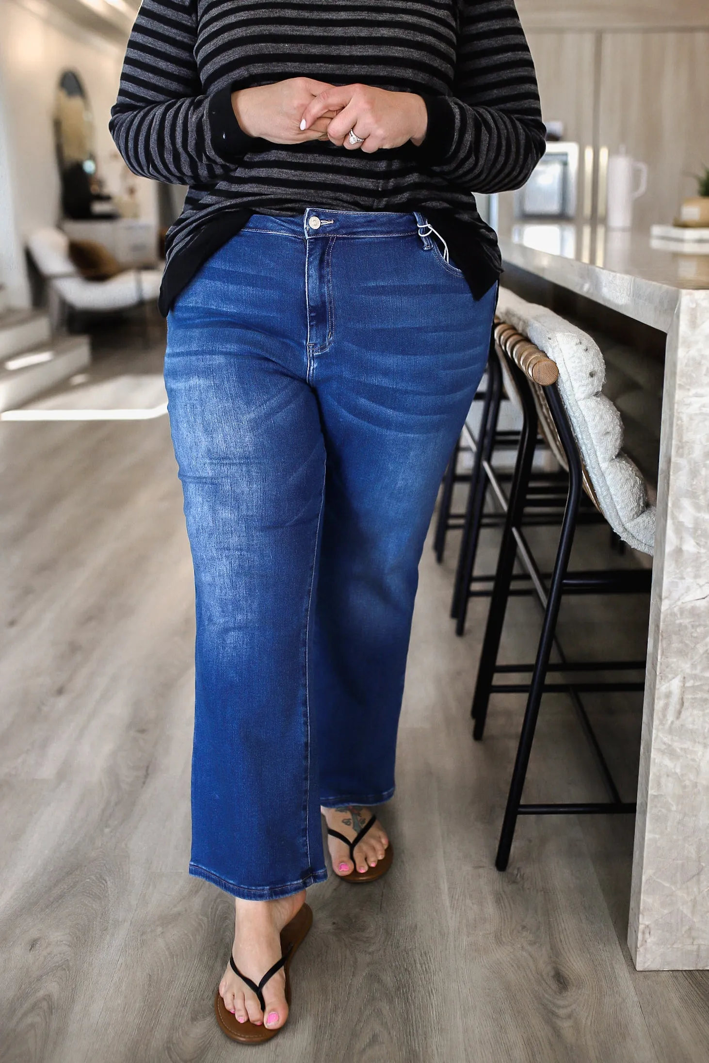 bytos Full Size Cat's Whiskers Mid Rise Ankle Jeans