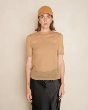 Camel Beige Knit Top