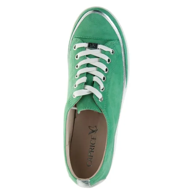 Caprice Women's 9-23654-42 Casual Leather Trainers Green Suede