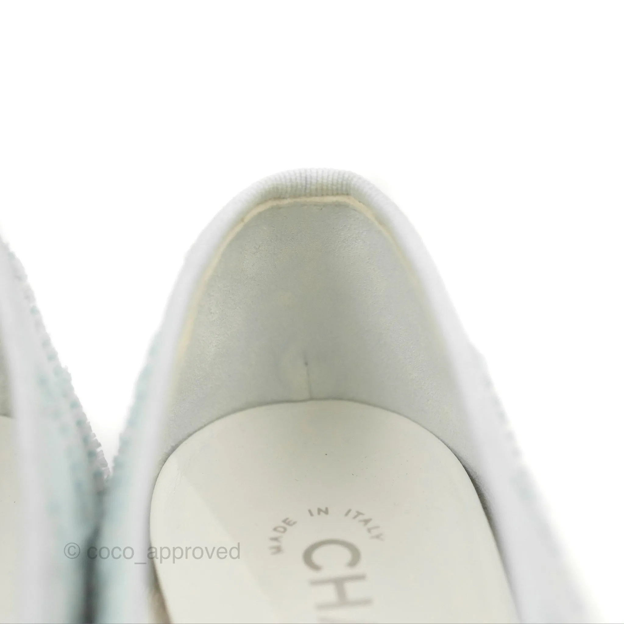 Chanel Ballerina Flats Light Blue/Black Size 37.5