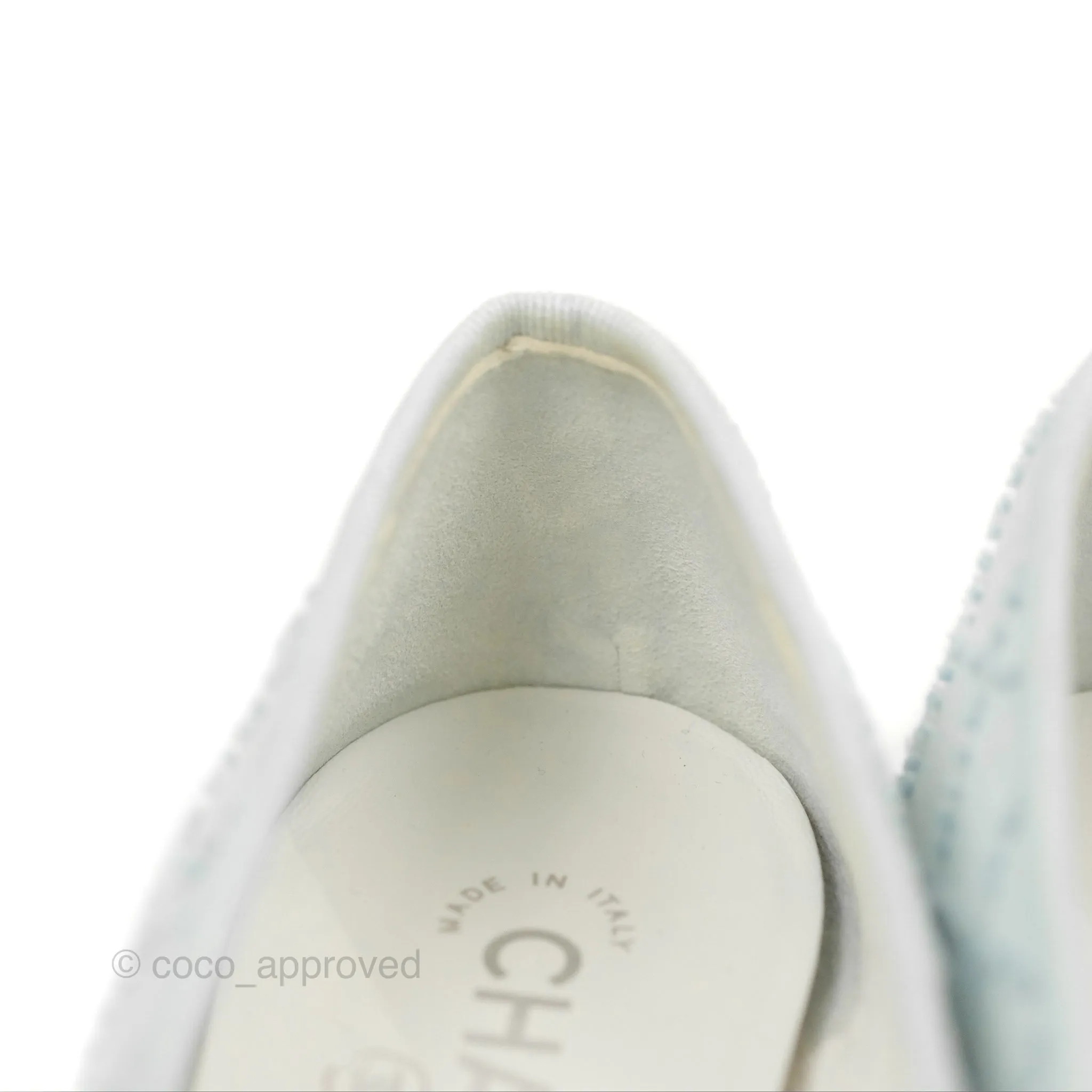 Chanel Ballerina Flats Light Blue/Black Size 37.5