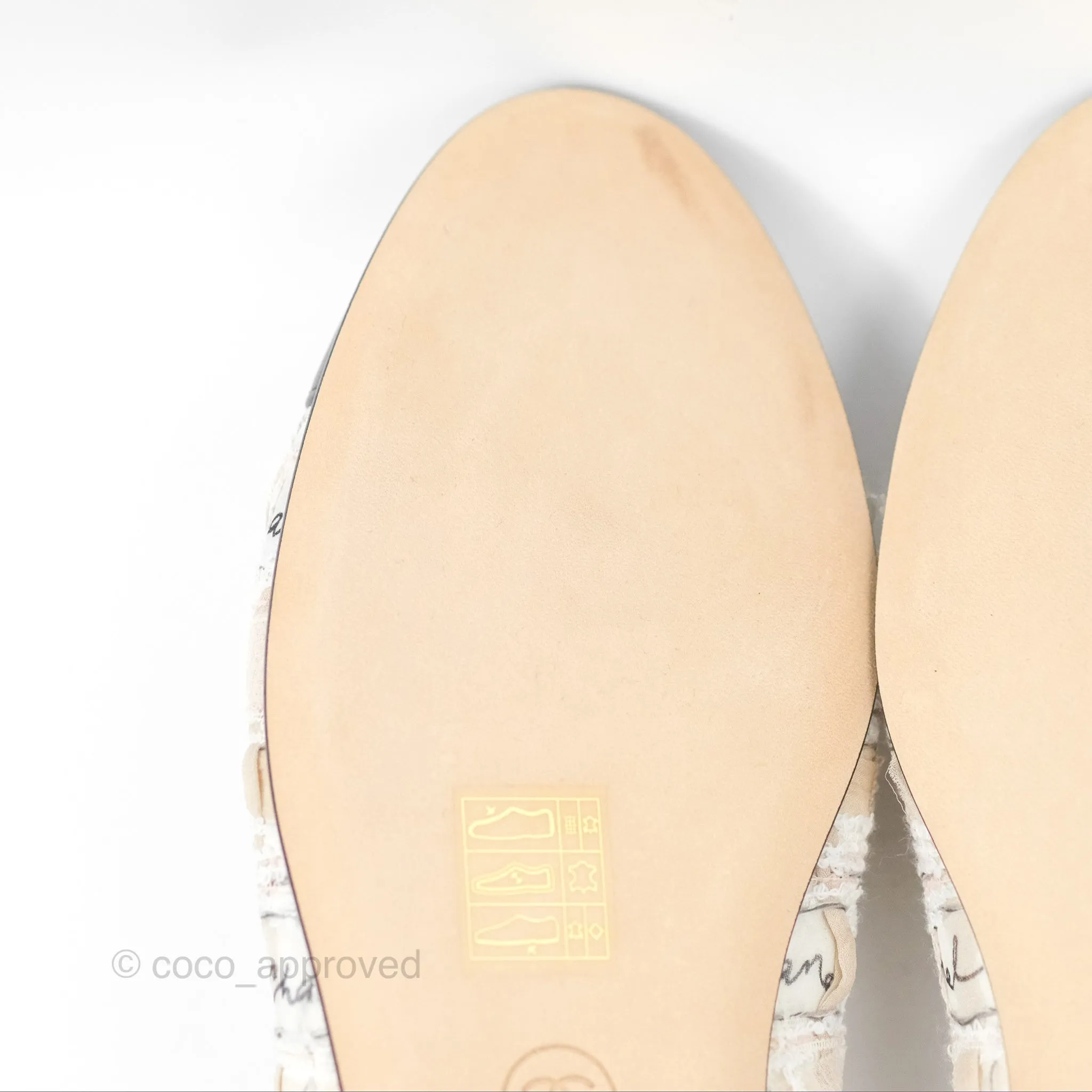 Chanel Ballerina Flats Light Pink/Black Fabric Size 38.5