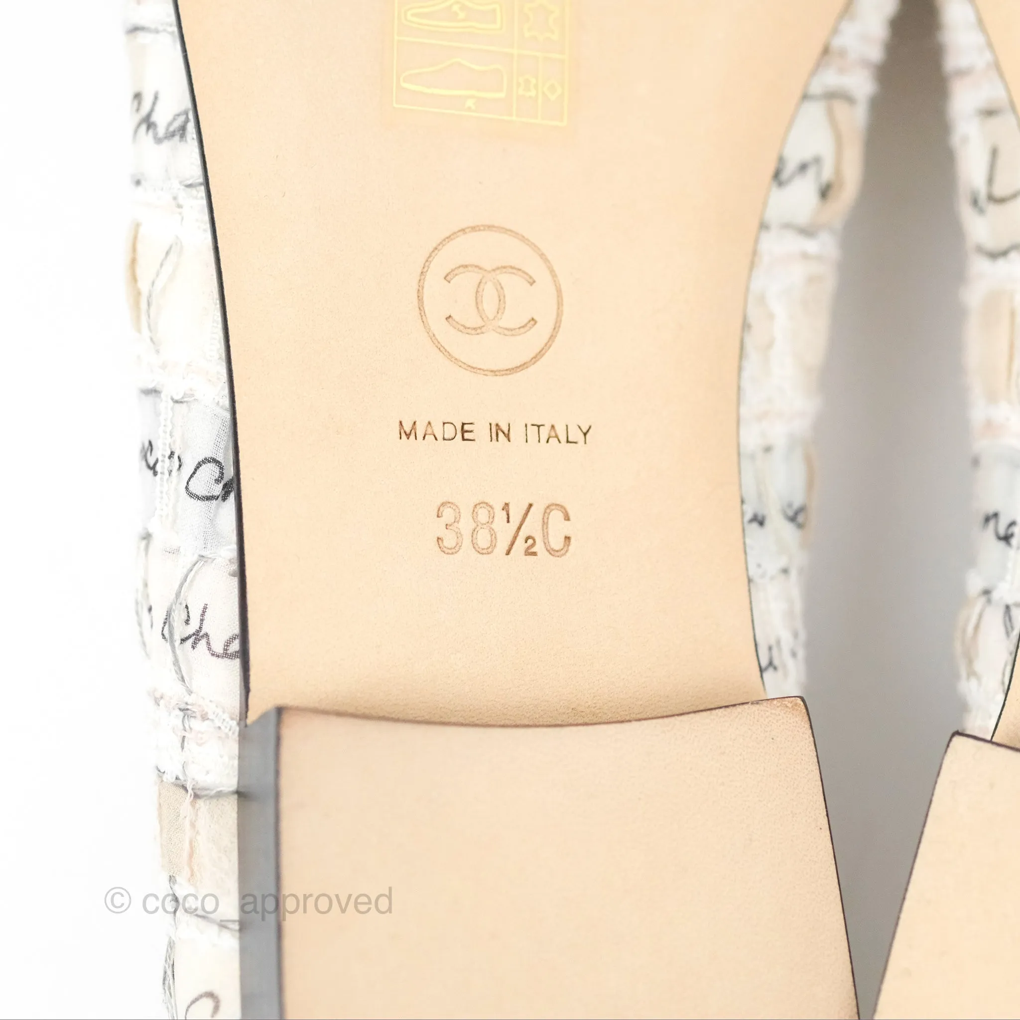Chanel Ballerina Flats Light Pink/Black Fabric Size 38.5