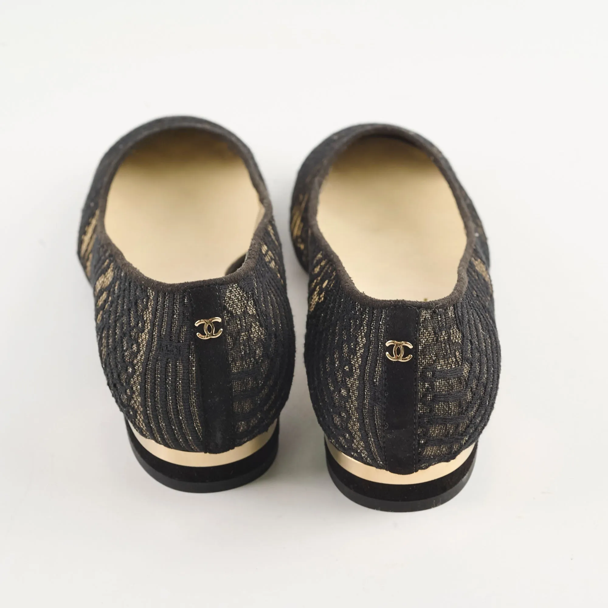 Chanel Lace Ballet Flats Black Size 35.5