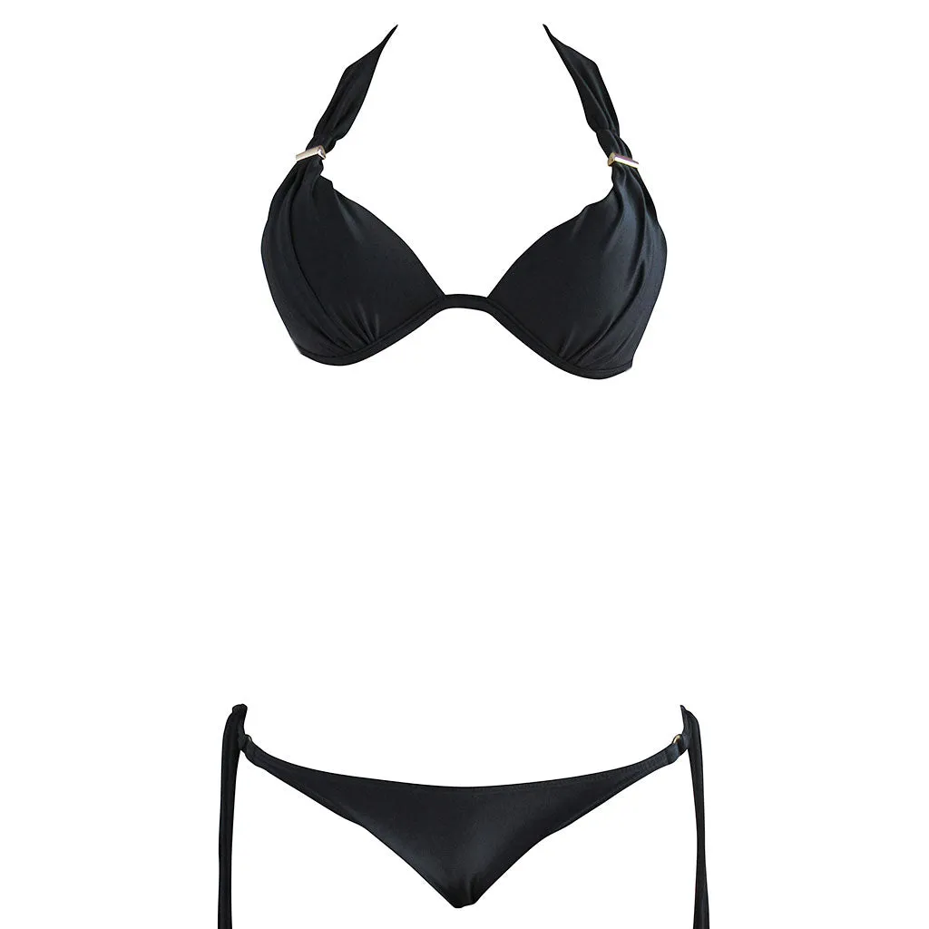 Cia Maritima Goldbar Black Bikini Top