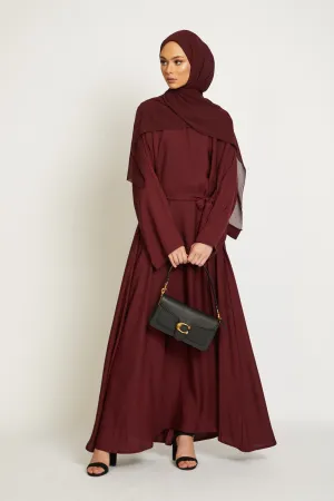 Deep Maroon Umbrella Cut Closed Abaya
