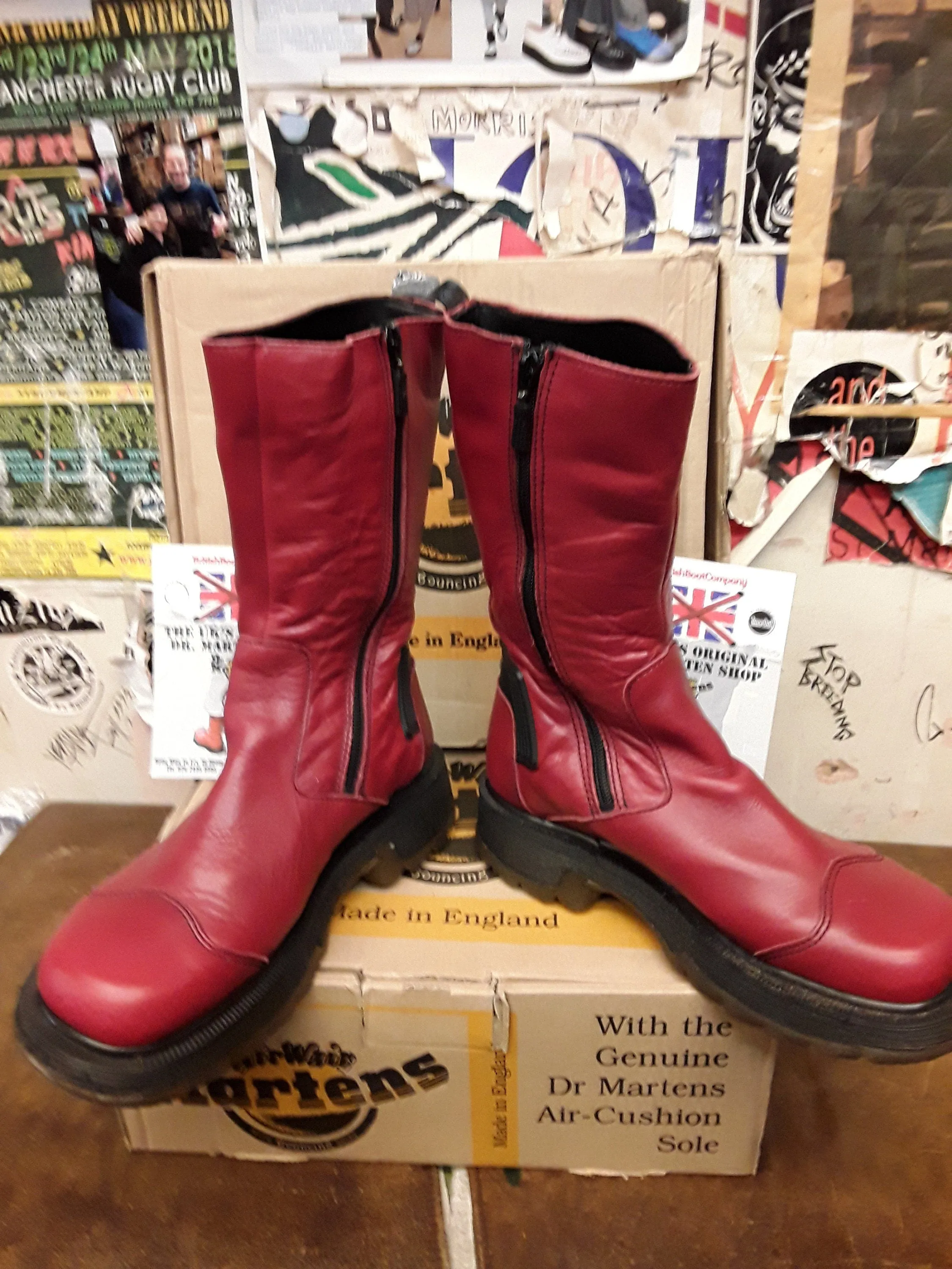 Dr Martens 9913  Red Biker Style Boot Size 5