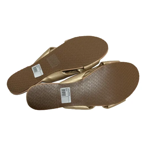 DUNE 'LEMMIE' Champagne Knot Slides | Brand New |