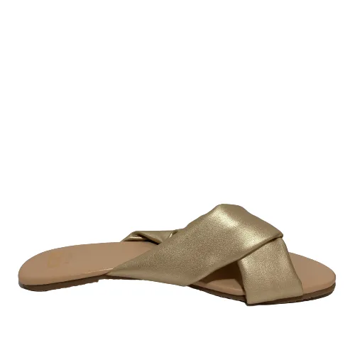DUNE 'LEMMIE' Champagne Knot Slides | Brand New |