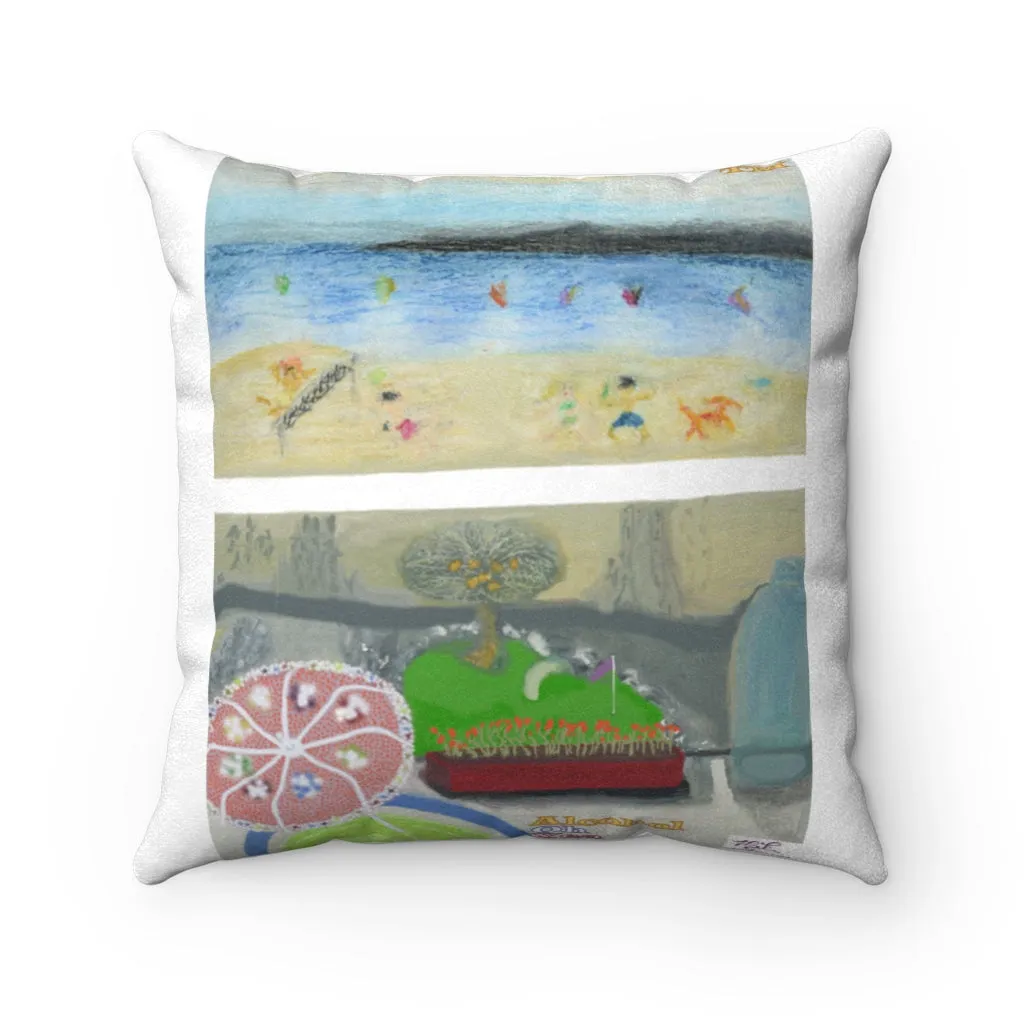 Faux Suede Square Pillow:  "Alcohol Oh Yea(tm)" - Doublesided