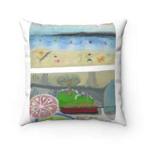 Faux Suede Square Pillow:  "Alcohol Oh Yea(tm)" - Doublesided