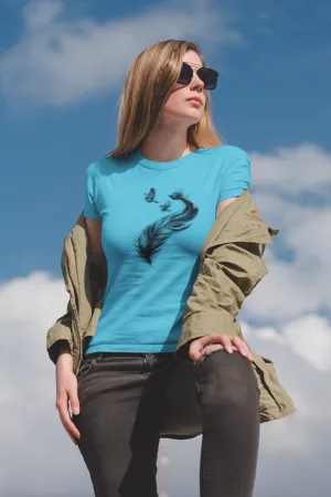 Feather With Birds Printed T-shirt for women