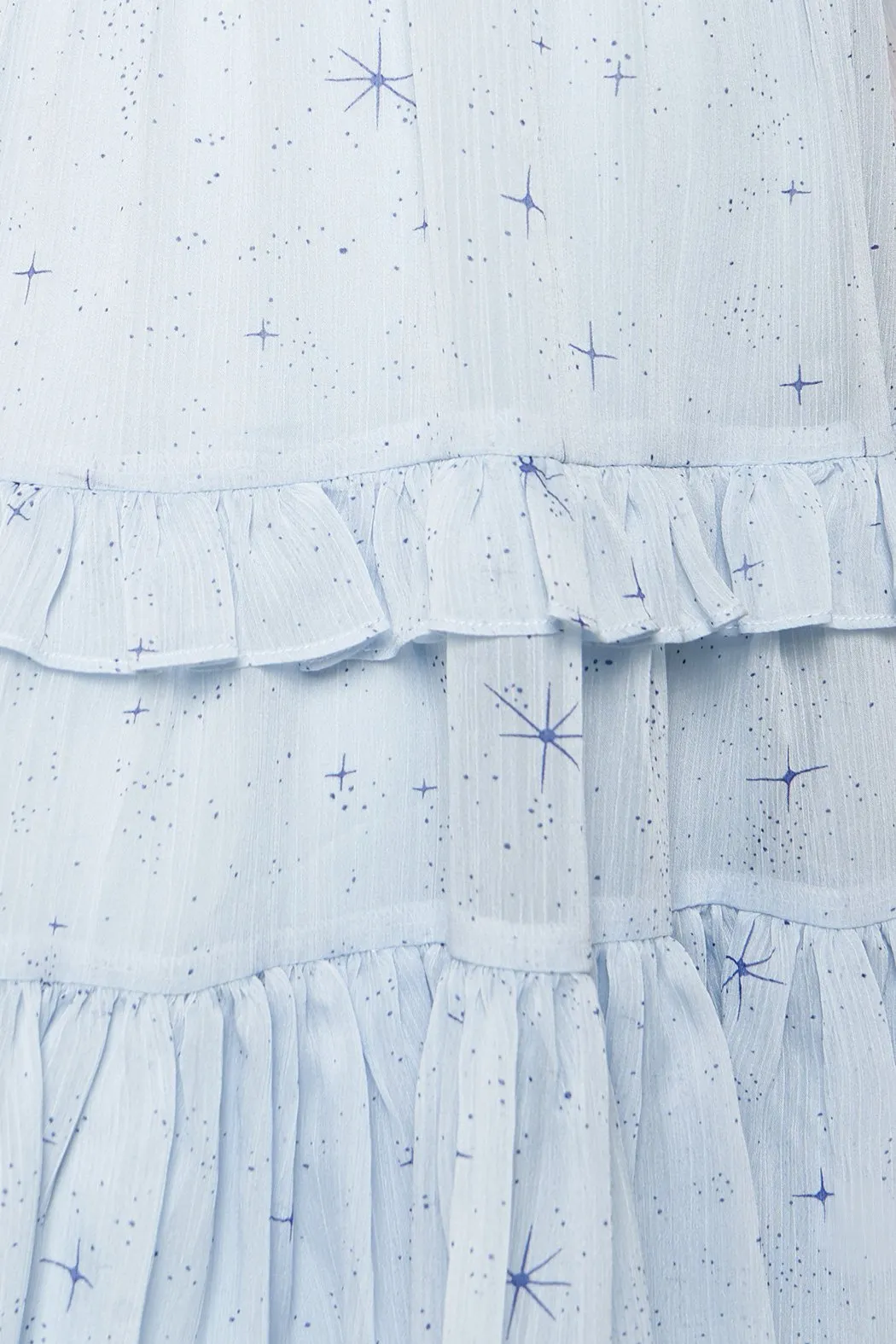Heartfelt Love Starry Print Ruffle Dress