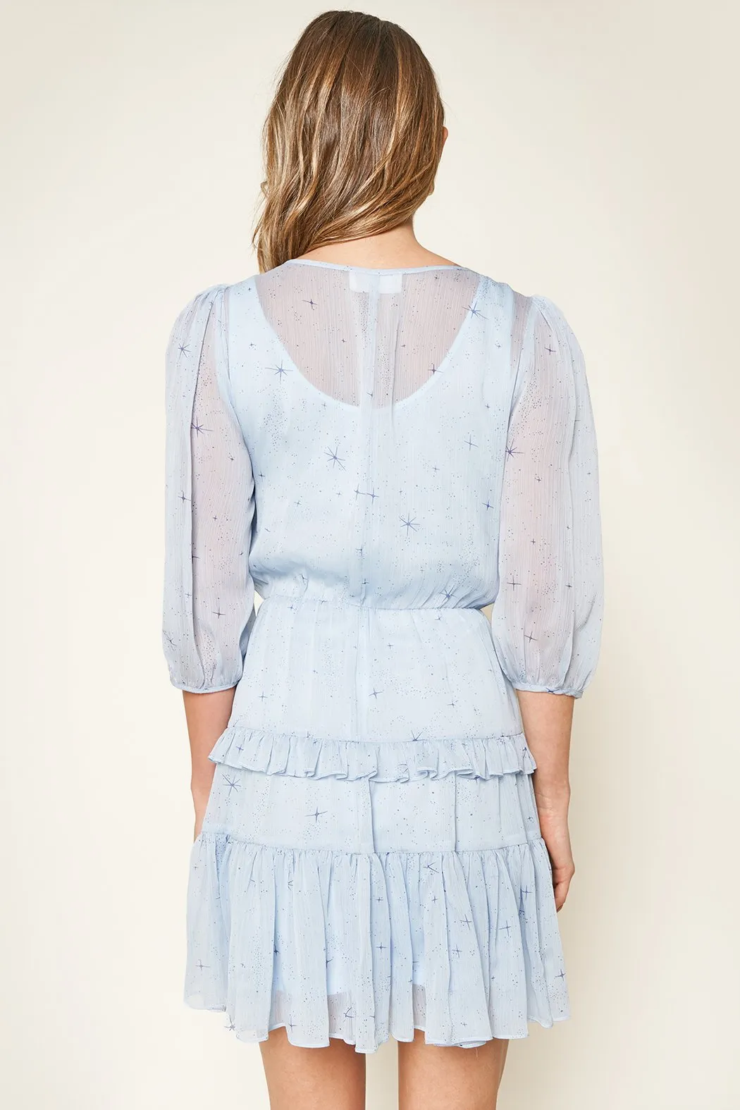 Heartfelt Love Starry Print Ruffle Dress