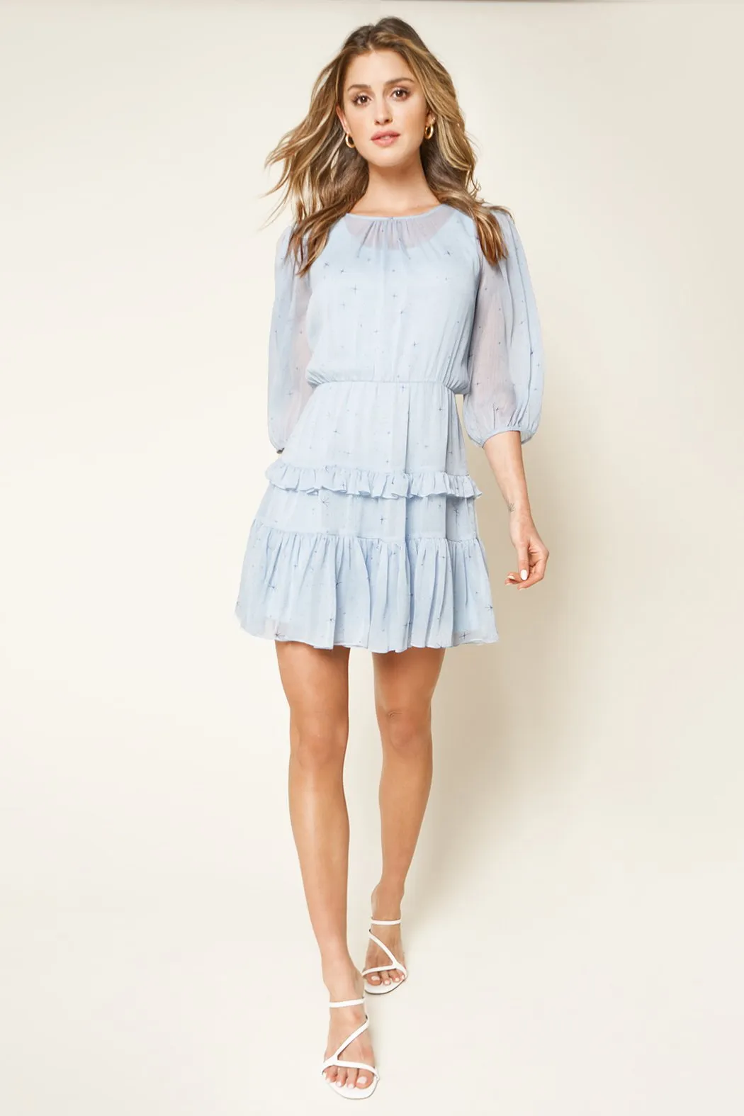 Heartfelt Love Starry Print Ruffle Dress