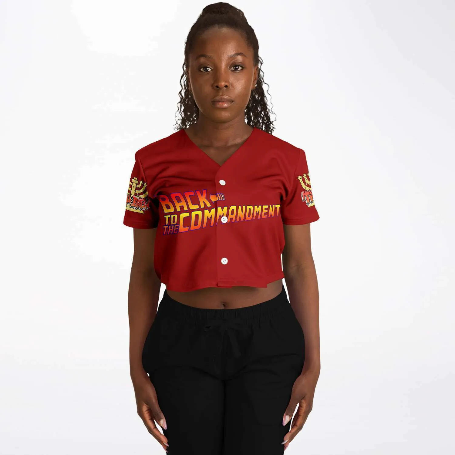 Hebrew Israelite Women's Back To The Future Red Baseball Jersey