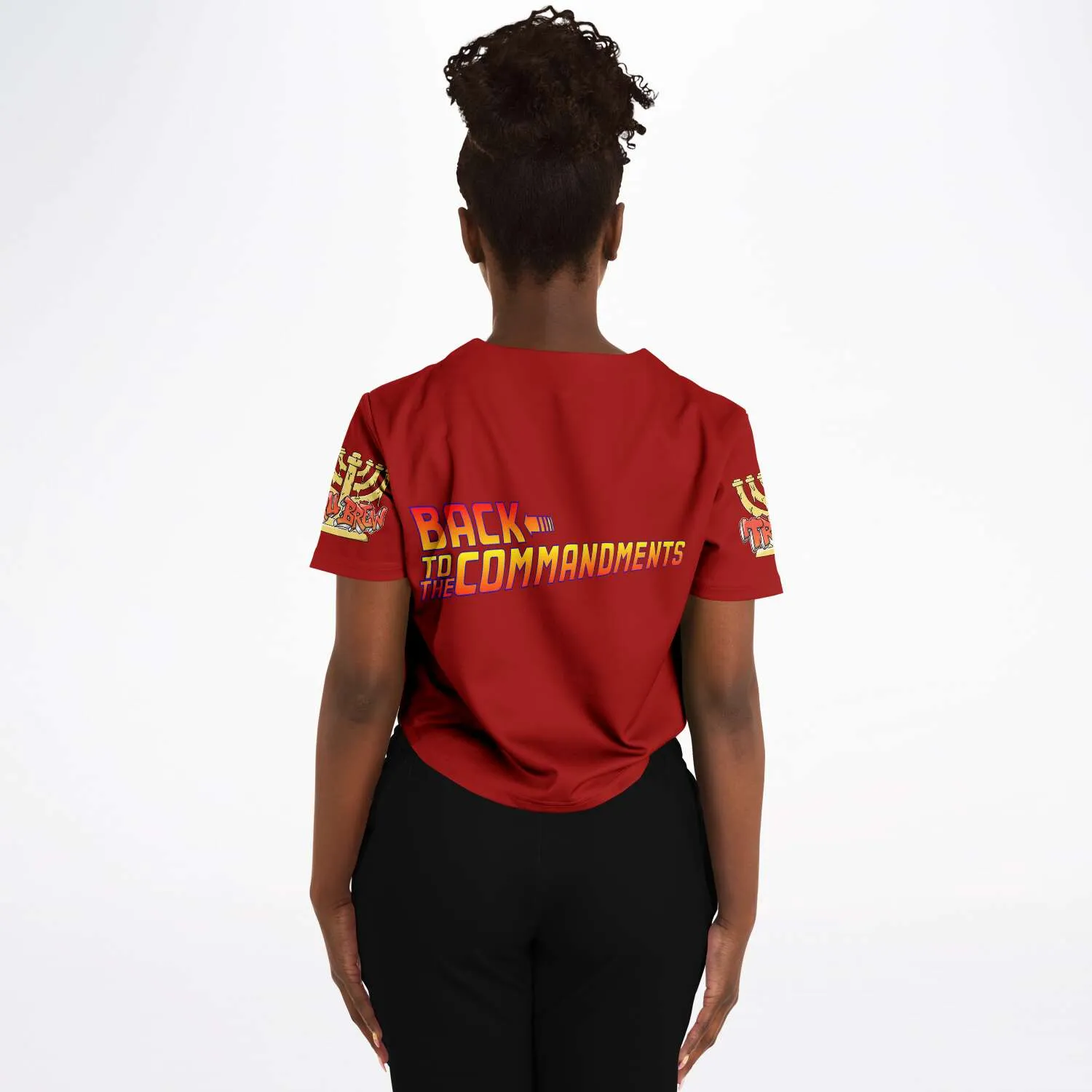 Hebrew Israelite Women's Back To The Future Red Baseball Jersey