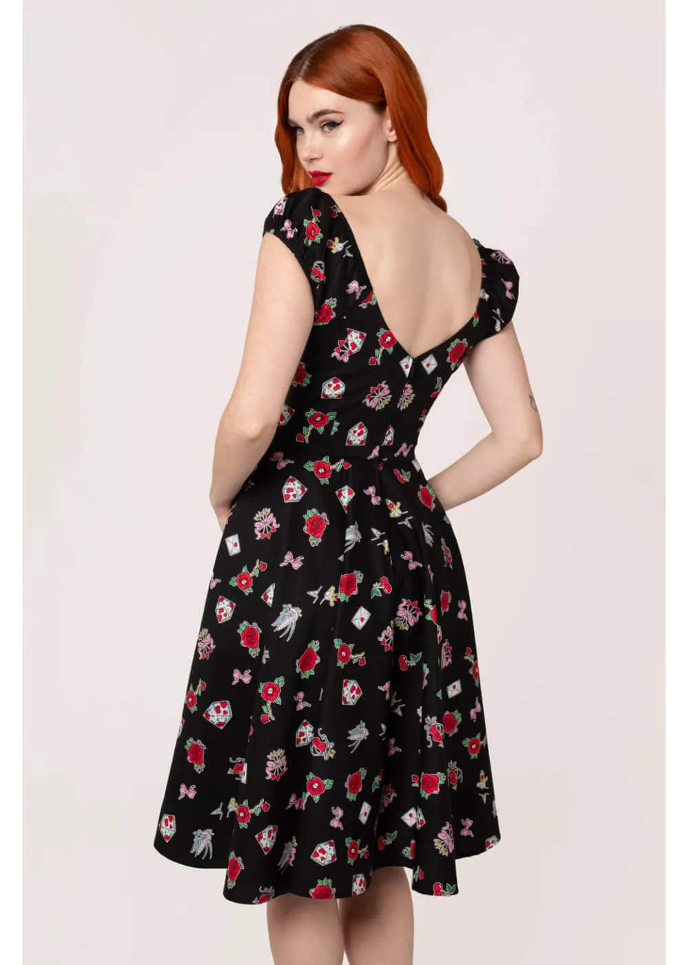 Hell Bunny Carlotta 50's Swing Dress Black