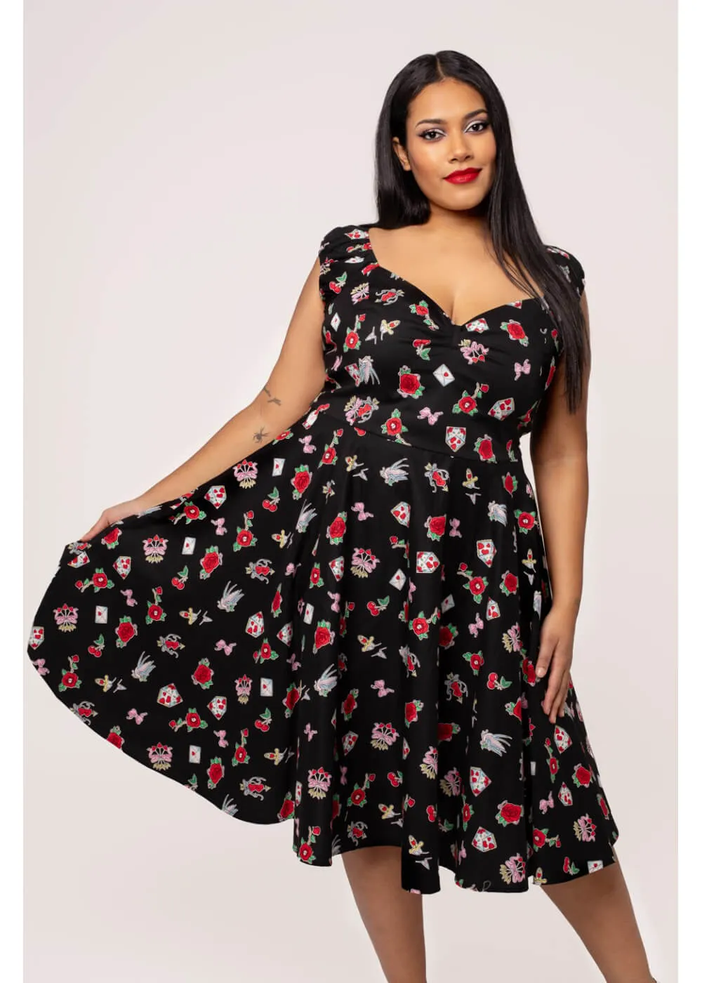 Hell Bunny Carlotta 50's Swing Dress Black