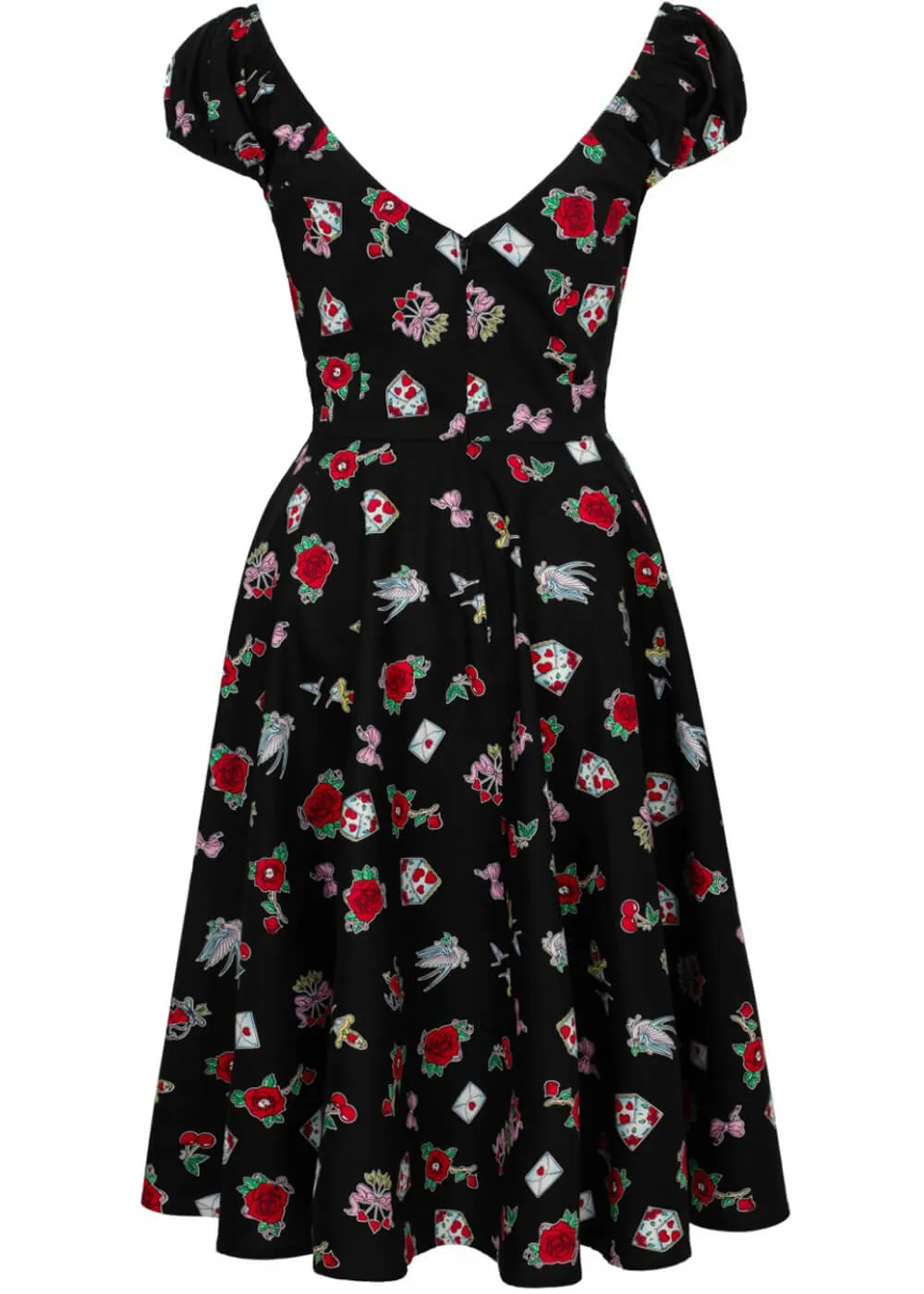 Hell Bunny Carlotta 50's Swing Dress Black