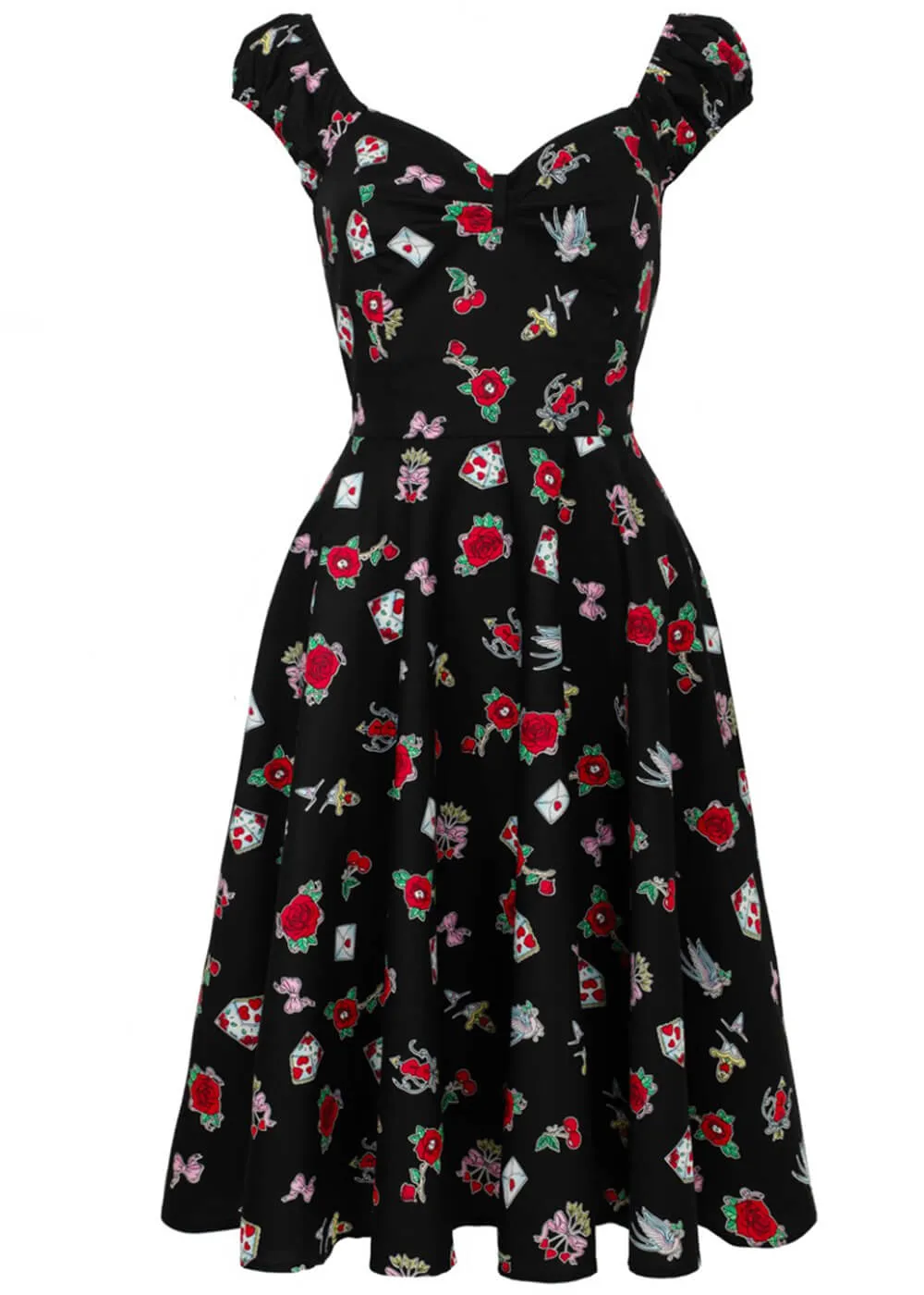 Hell Bunny Carlotta 50's Swing Dress Black