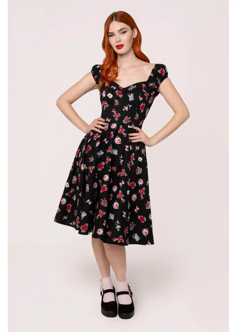 Hell Bunny Carlotta 50's Swing Dress Black