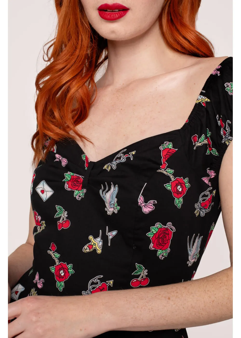Hell Bunny Carlotta 50's Swing Dress Black