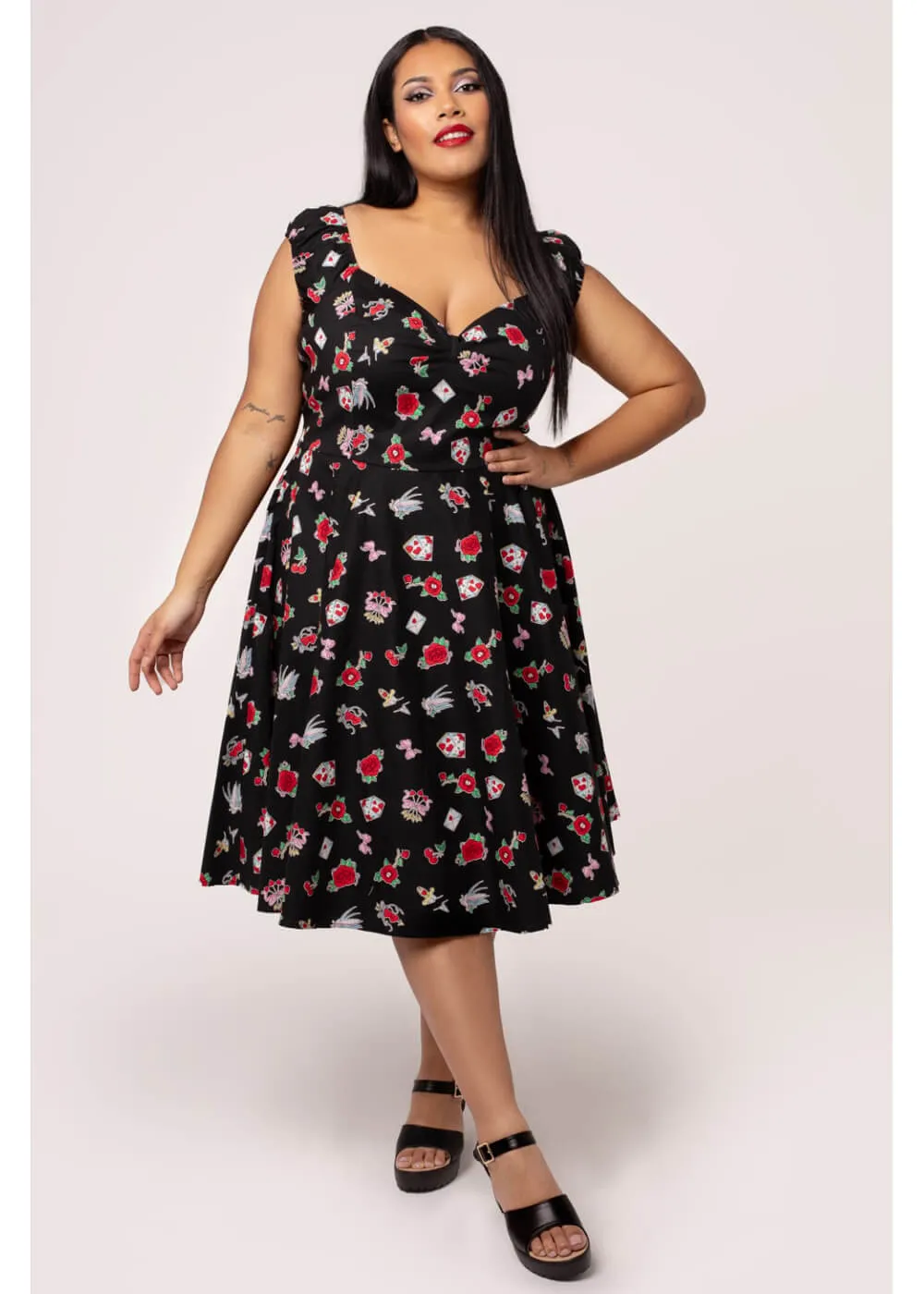 Hell Bunny Carlotta 50's Swing Dress Black
