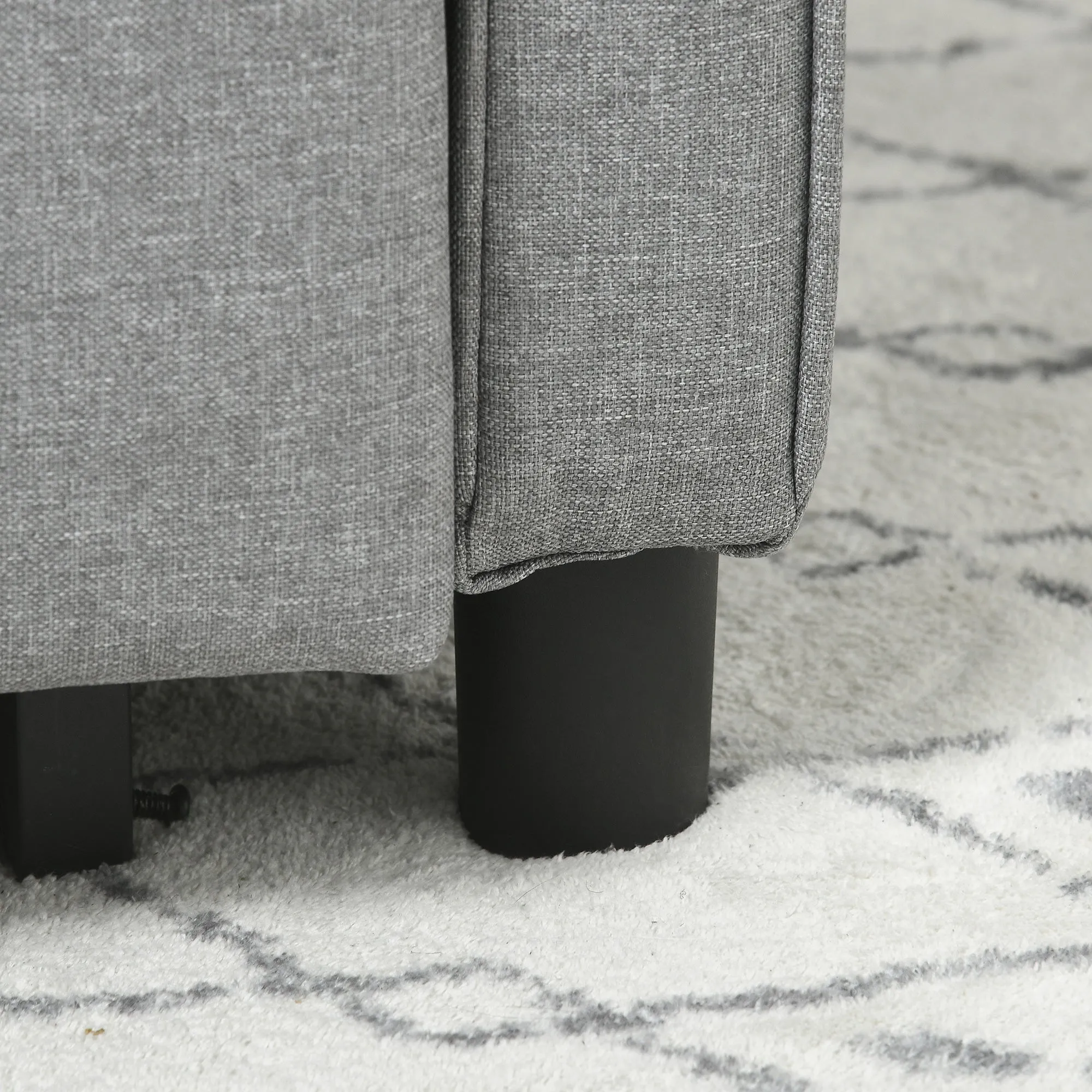 HOMCOM Linen-Look Single Chair Bed - Light Grey