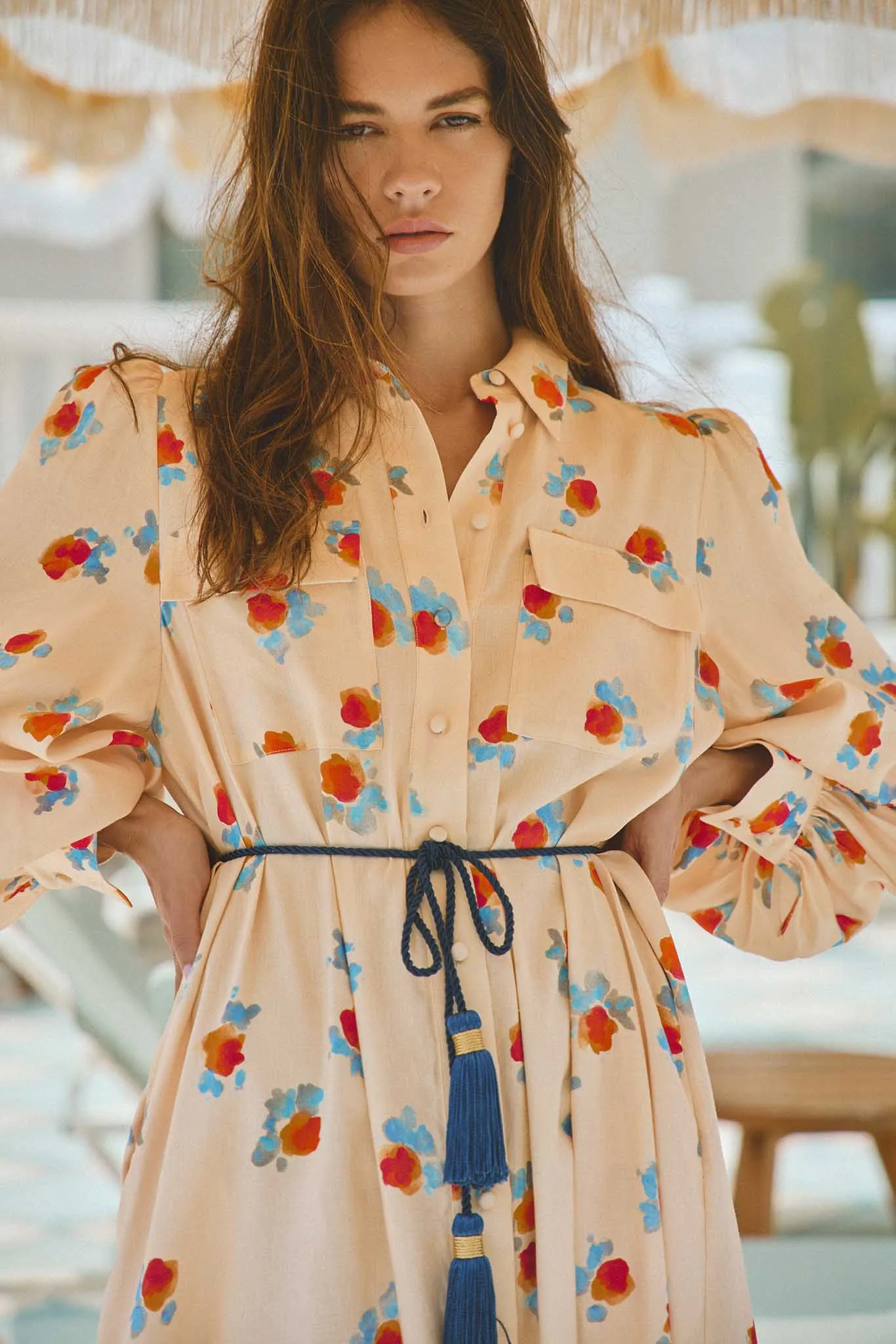 Hunter Bell Wilder Dress in Watercolor Floral Border