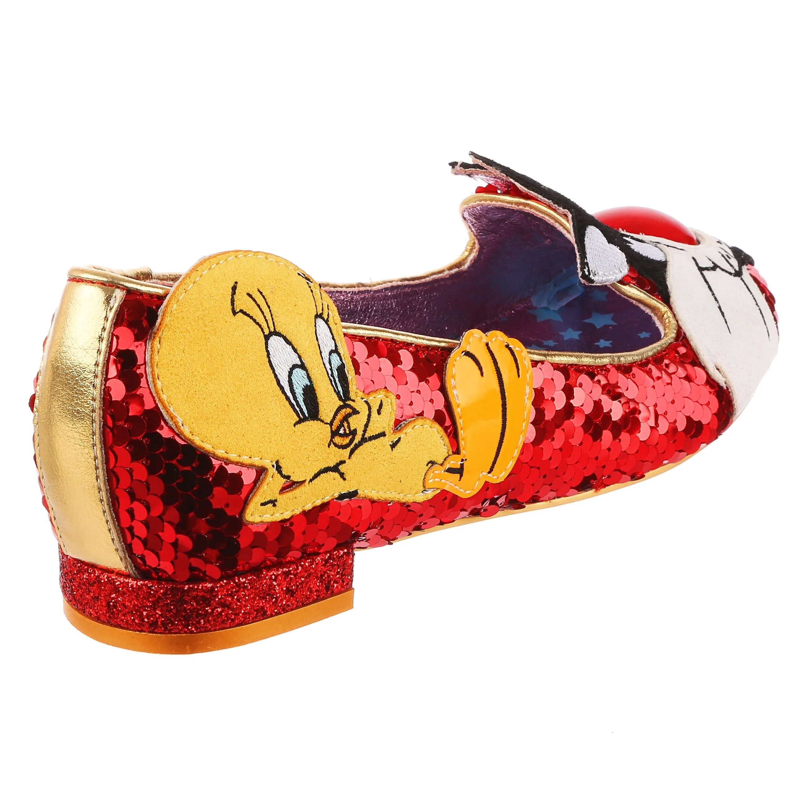 Irregular Choice Womens Looney Tunes I Tawt I Taw A Puddy Cat Flats