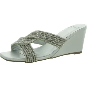 Jones New York Womens Irebbo Faux eather Rhinestone Mule Sandals