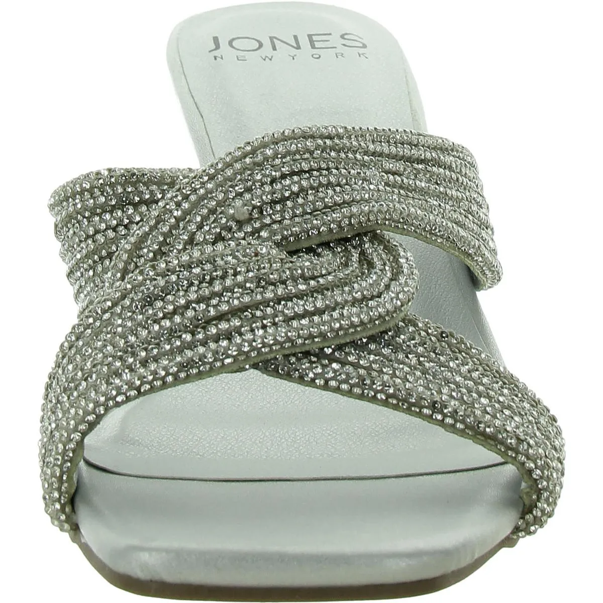 Jones New York Womens Irebbo Faux eather Rhinestone Mule Sandals
