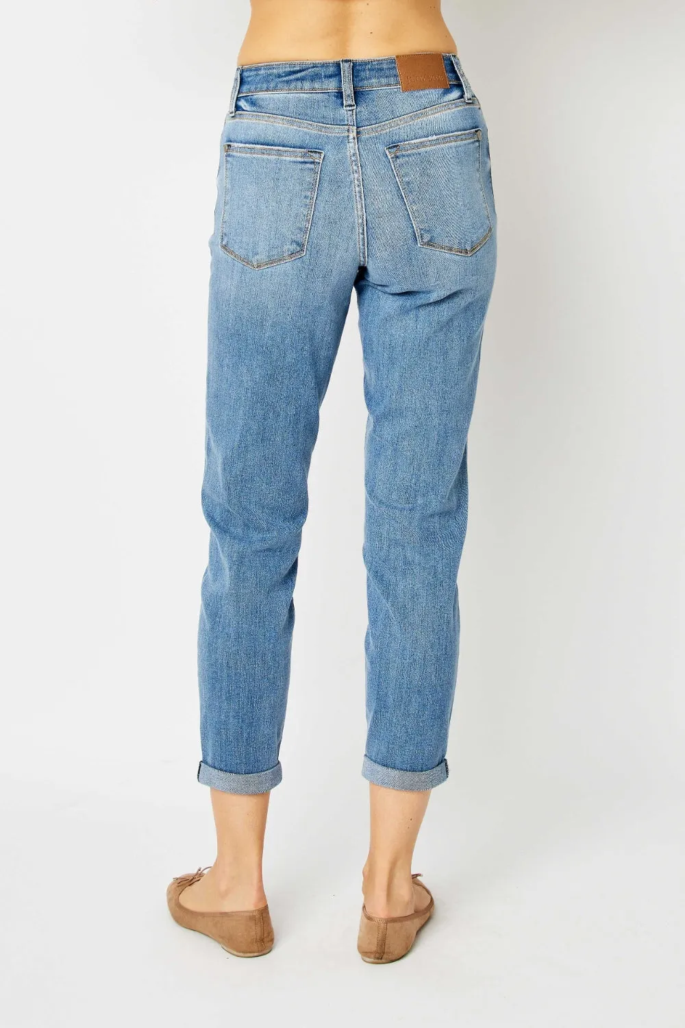 Judy Blue Cuffed Hem Mid Rise Slim Jeans