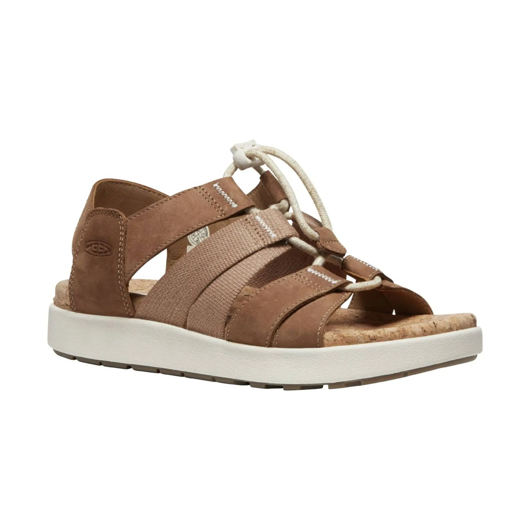 KEEN Women's Elle Mixed Strap Sandal - Toasted Coconut/Birch