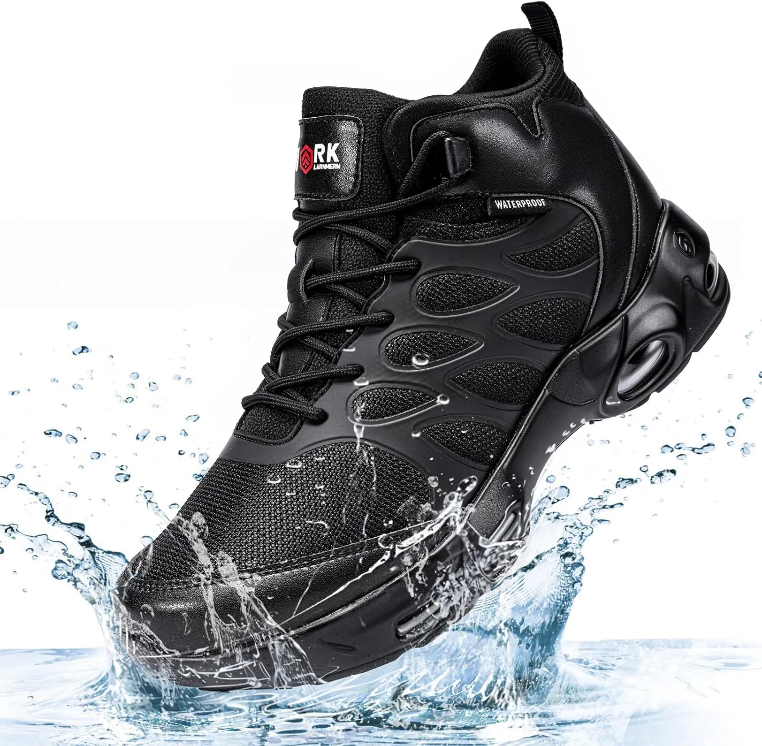 LARNMERN Men Non Slip Boots Restaurant Service Breathable Mesh Waterproof Outdoor Shoes Slip Resistant Work Ankle Boot Chef Zapatos Trabajo Casual Hiking Sneakers